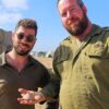 Nathaniel Melchior and Alon Segev with the lamp